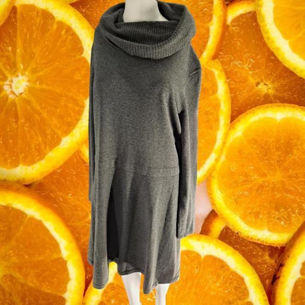New Chaps Scoop Neck Gray Sweater Dress Size XL - Picture 1 of 7